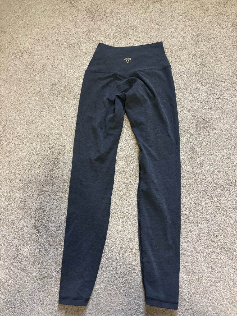 Aritzia Golden Logo Charcoal Gray Leggings